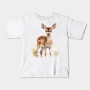 Watercolor Fawn 1 Kids T-Shirt